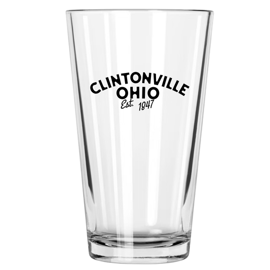 16 oz Clintonville engraved glass