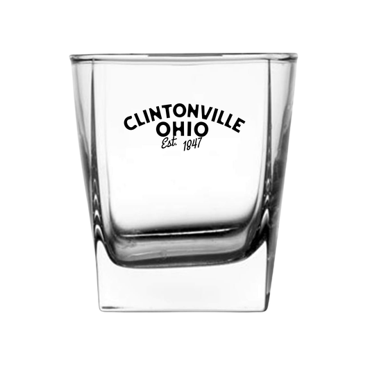 8 oz Clintonville Engraved Whiskey Glass